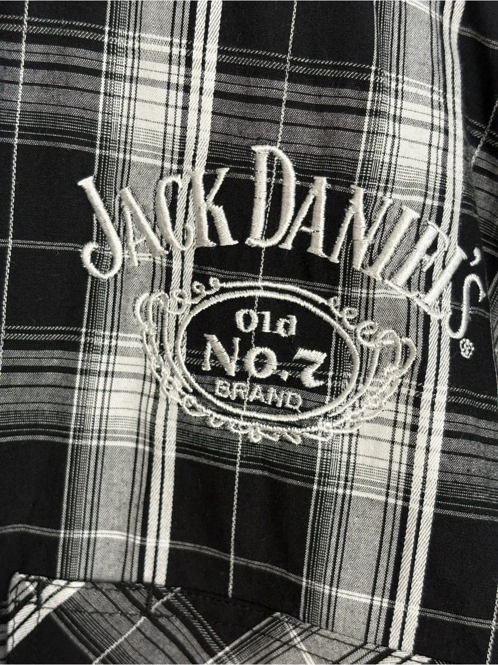 BOOT BARN BARELY WALKER JACK DANIEL'S PLAID PRINT LONG SLEEVE SNAP WESTERN SHIRT
